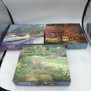 Vintage Whitman Jigsaw Puzzles 500 Pieces Landscapes Seasons Trees Lot of 3